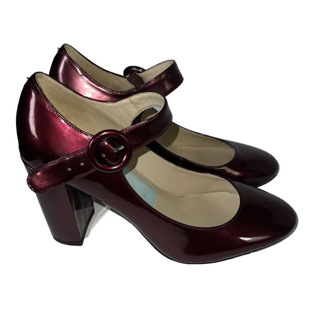 Marc Fisher Shoes Womens 8.5 Shaylie mary jane Pumps Heels Patent Leather granny - Picture 2 of 15